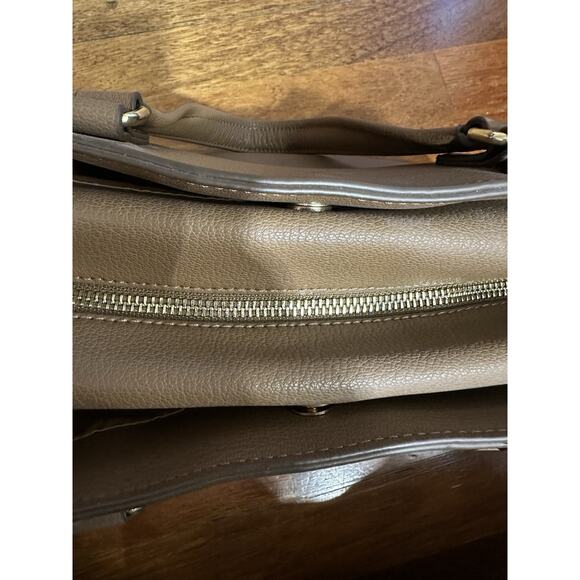 ORA DELPHINE SATCHEL PEBBLE LEATHER CAMEL TAN 12" X 7" SMALL Bag CLASSIC LUXURY - Picture 12 of 16